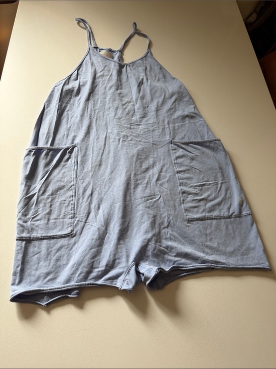 FP Movement by Free People Pants - FP Movement Hot Shot Light Blue Strappy Romper with Patch Pockets